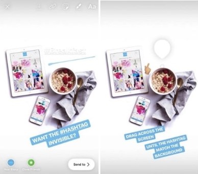 hashtags invisiveis nos stories