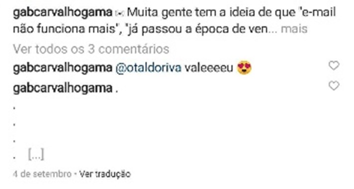 print hashtags nos comentario