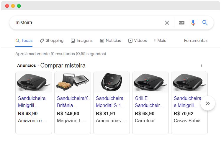 Resultados de Pesquisa por Misteira no Google Shopping - 1