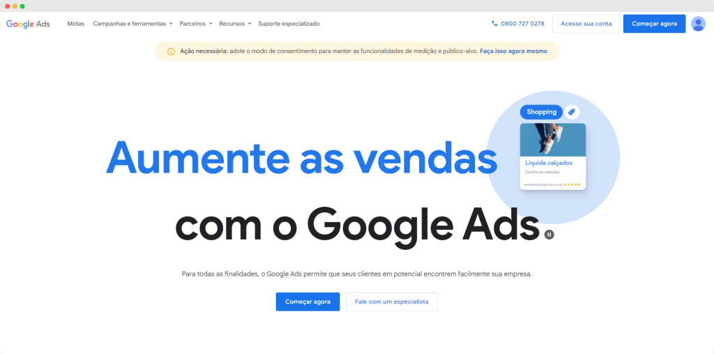 captura de tela do google ads para advogado previdenciario